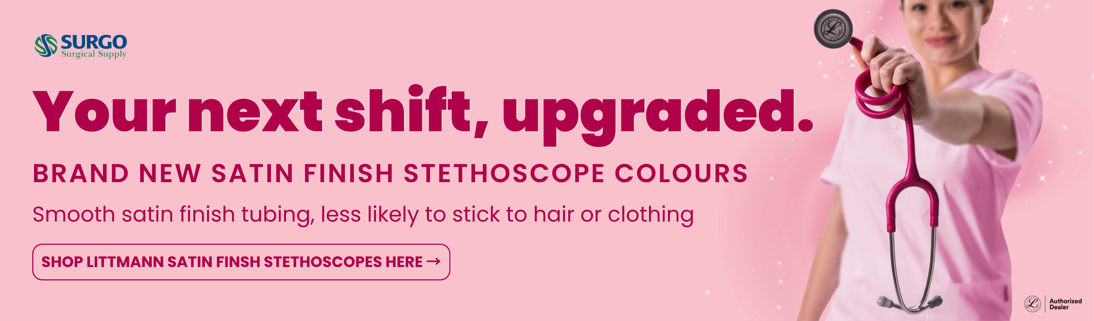 New Satin Finish Stethoscopes Surgo Homepage Banner